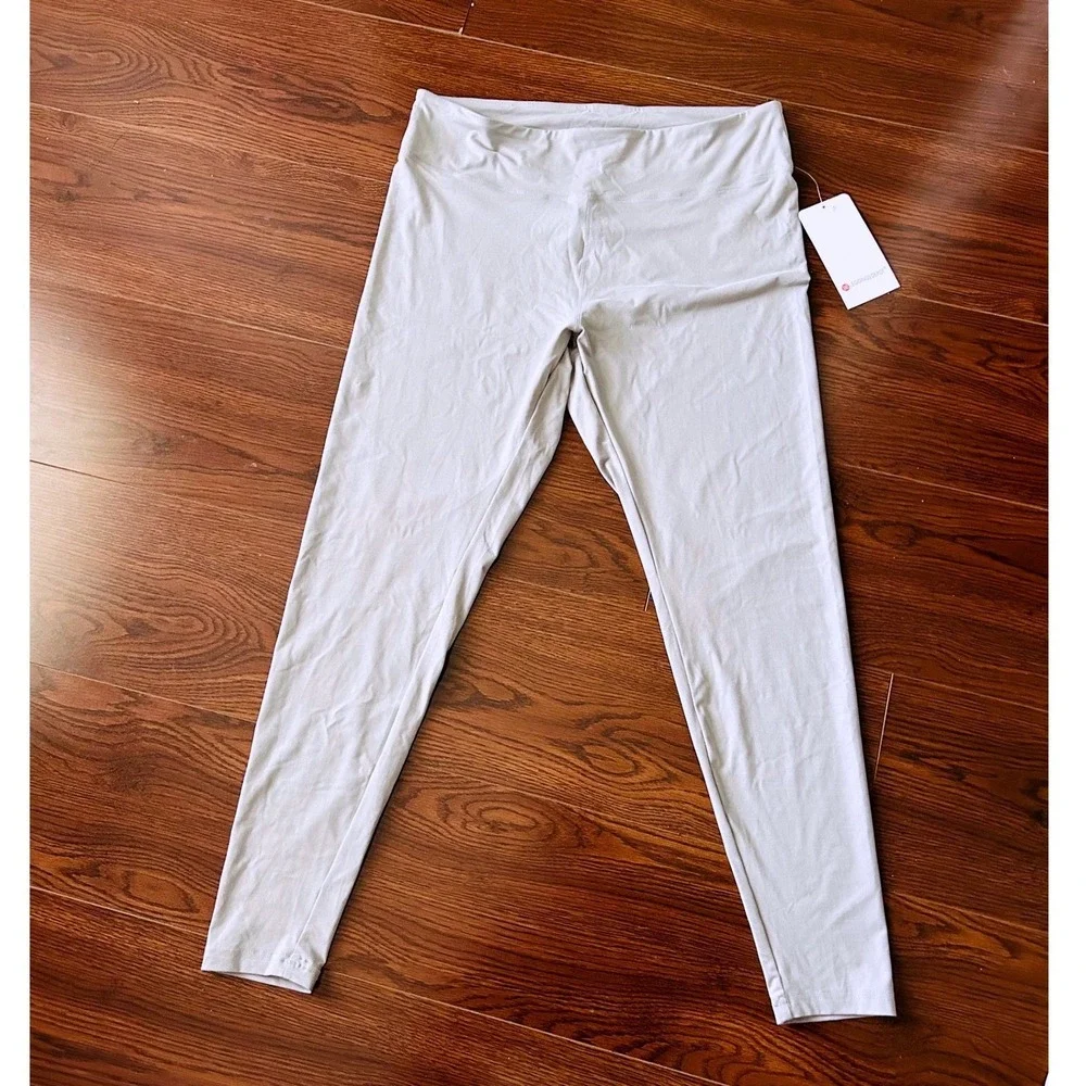 Leggings Depot Light Grey High Waisted Opaque 4-Way Stretch Leggings 1X Womens - Picture 3 of 9